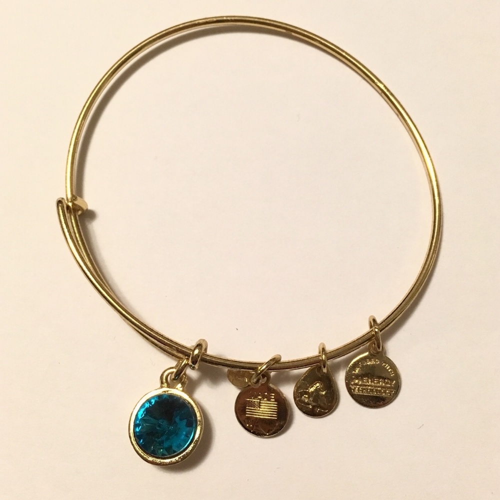 Alex and Ani Bangle: Blue Zircon Crystal (NWOT)